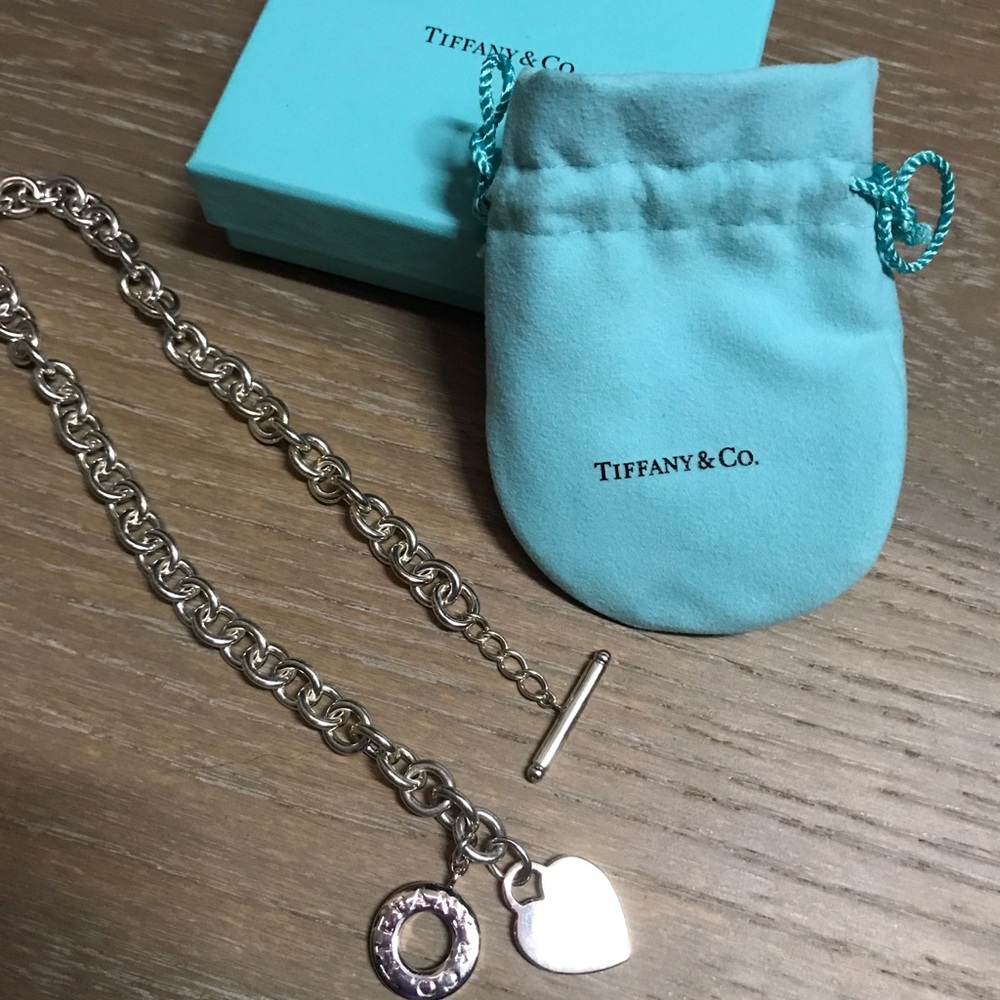 Authentic Tiffanys Sterling heart toggle necklace